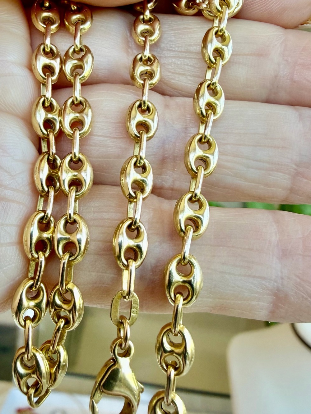 14 karat gold, mariner chain